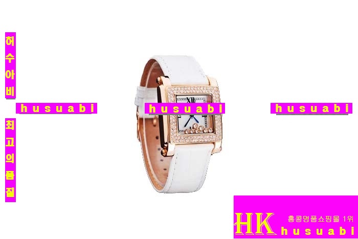 ĵ ڽð Replica Chopard Japanese Quartz MOVEMENT 18k Yellow gold Case Bezel Crown White Bracelet Women. sa-3